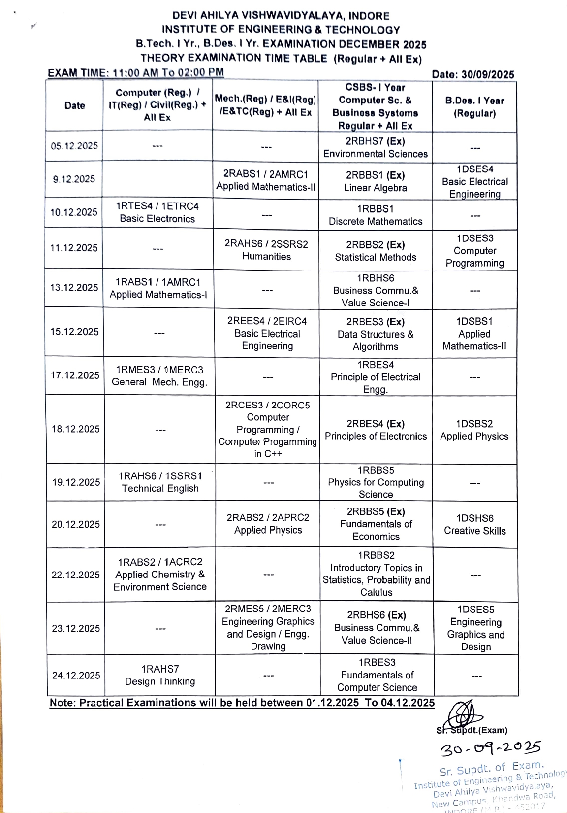 BTech I Yr Nov Dec 2025
